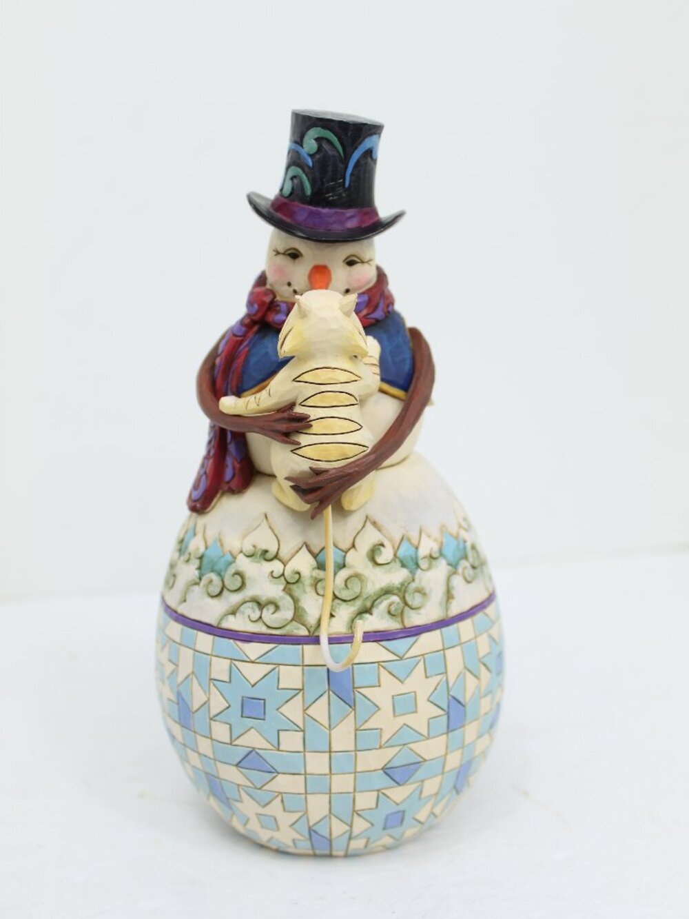 Jim Shore Heartwood Creek by Enesco Snowman w/Cat Stone Resin Figurine 4022932